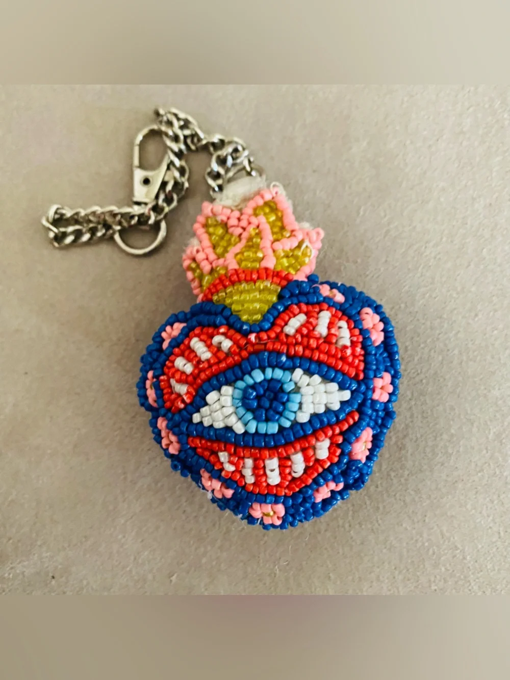 Handmade Beaded Bag Charm & Keychain Set -5 total